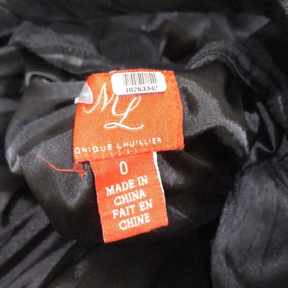 Monique Lhullier Jadore Formal Maxi Dress 0 Black Silver Sequin Open Back Gown - Picture 8 of 13